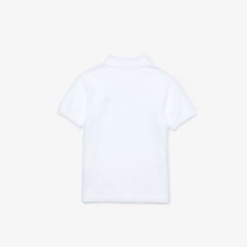 Lacoste Stylized Logo Cotton Petit Piqué Polo - Polo Dětské Bílé | CZ-iyZFap